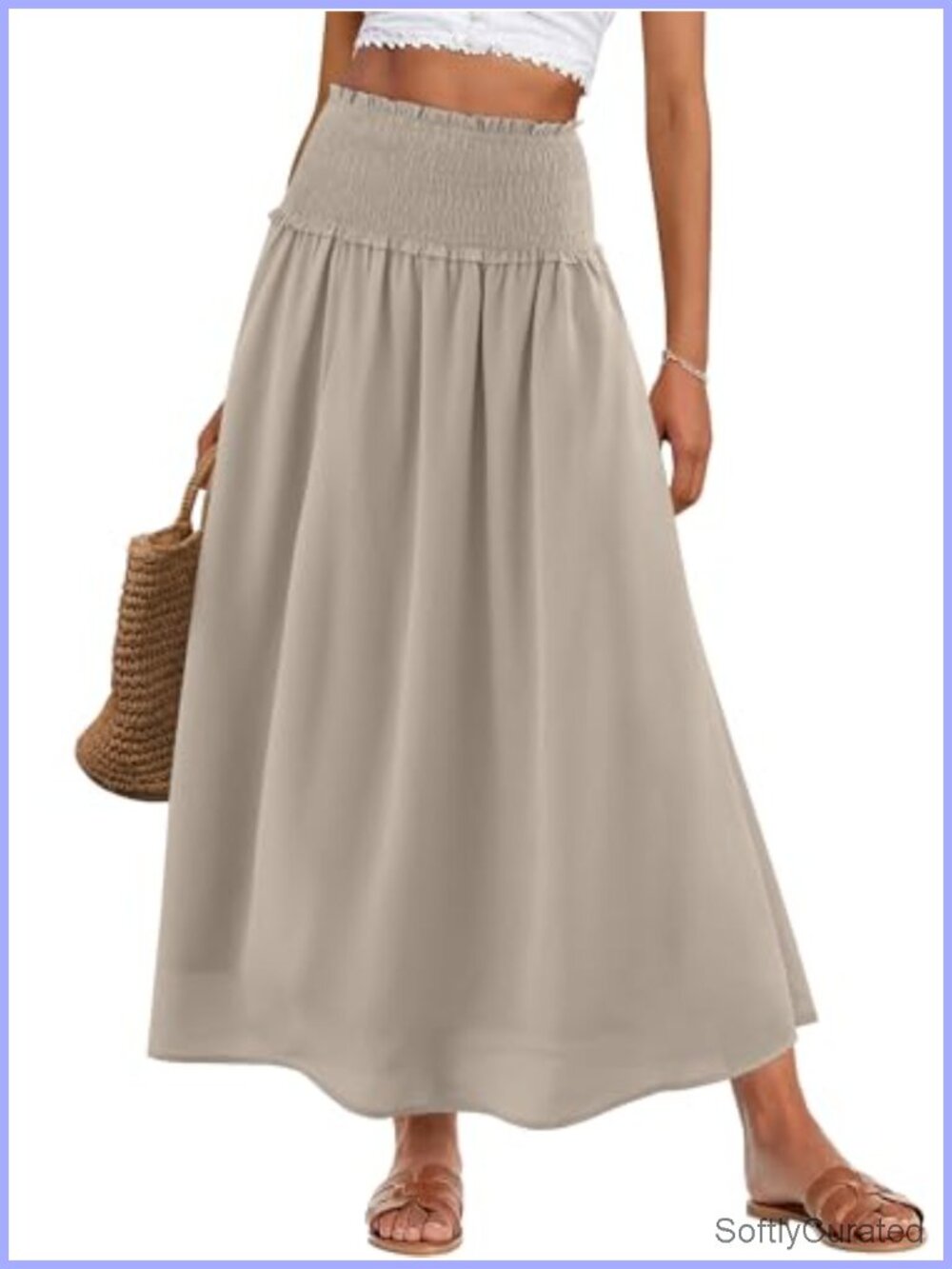 Maxi Skirt for Women High Waisted Flowy Boho Long Skirt Summer Beach Cover Up